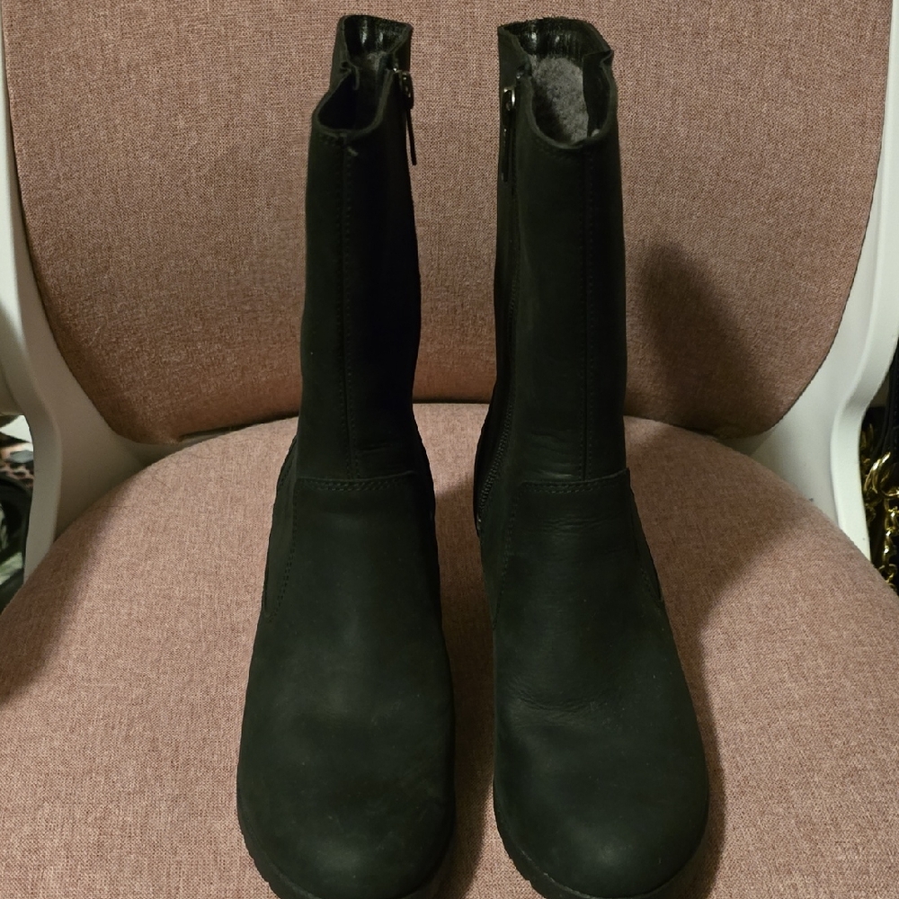 UGG Women's Black Heeled Boots Waterproof